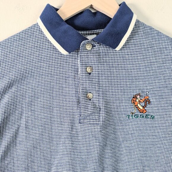 NWT Vintage‎ 1990s Disney Store Houndstooth Embroidered Tigger Golf Polo Blue S - Picture 6 of 11